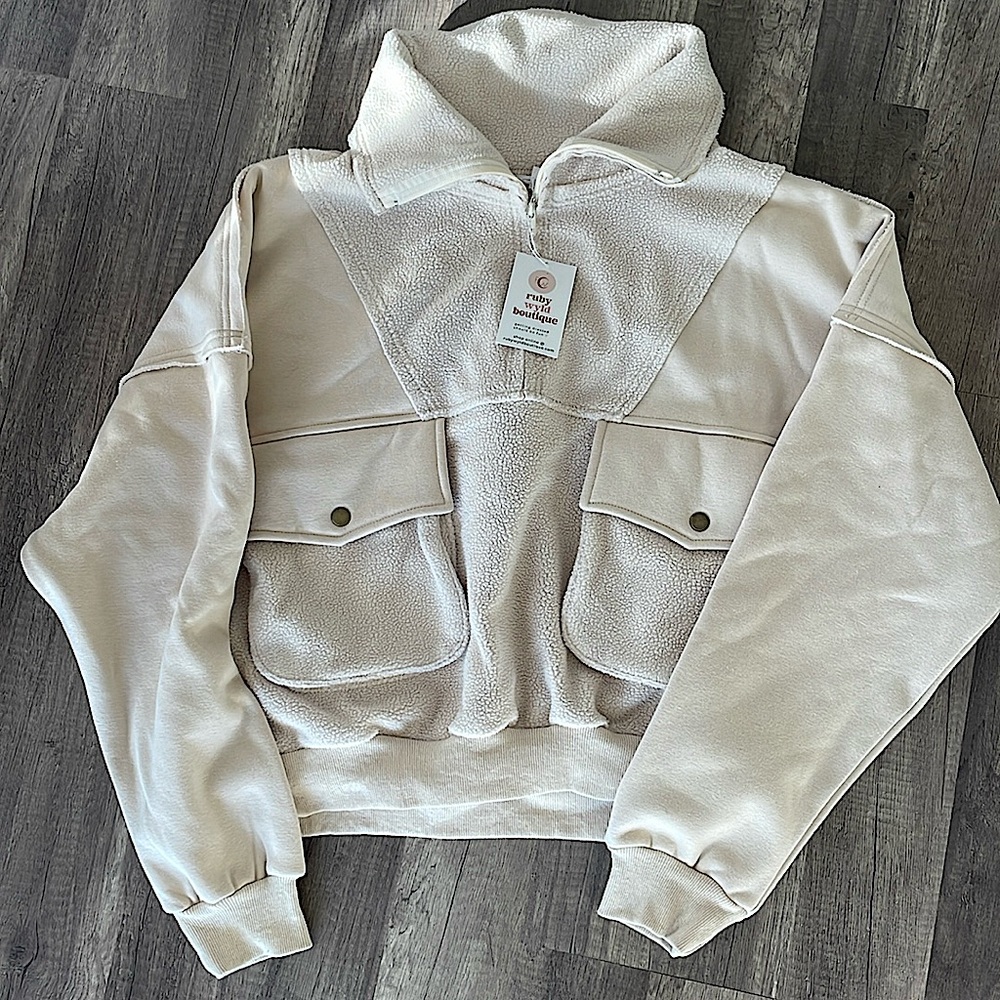 Sherpa/fleex crop 1/4 zip